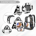 thumbnail image 3 of ZUXONGSY American Flag Baseball Print 3 Pcs Clear Backpack Set for School, Heavy Duty Transparent Bookbag with Lunch Bag & Pencil Case, See Through for Teen Kids Boys, 3 of 5