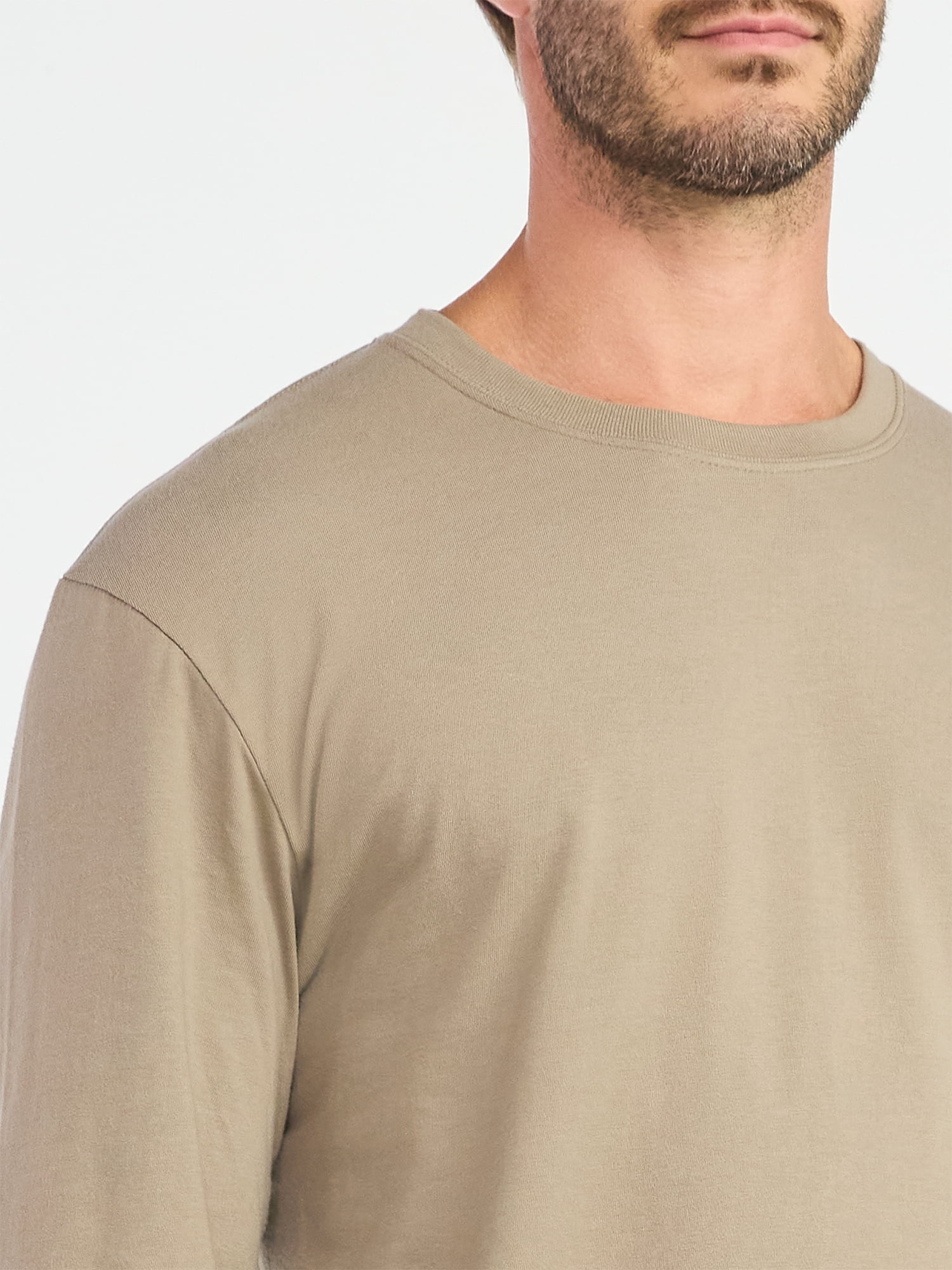Athletic Works Men's and Big Men's Cotton Tee with Long Sleeves, Sizes S-3XL