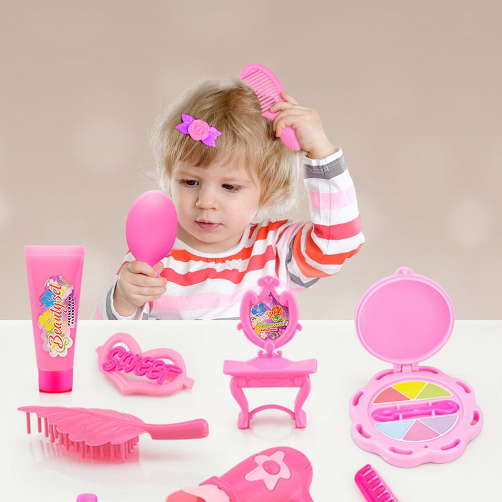 24-34 Piece Pink Makeup Toys Pretend Play Kids Makeup Game Makeup - Main Image