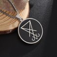 thumbnail image 2 of Devil Lucifer Sigil Pendant Satan Symbol Stainless Steel Men s Necklace Demon Satan Leviathan Badge Amulet Jewelry, 2 of 4