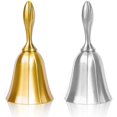 thumbnail image 1 of Hand Bell, 2PCS Call Bell Wedding Bell Dinner Bell Golden and Pewter Classroom Bell for Kids, 1 of 4