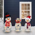 thumbnail image 4 of Dazzle Bright Christmas Muñeco de nieve iluminado, 3 piezas impermeable enchufe en muñeco de nieve 2D para patio, césped, jardín, fiesta (blanco cálido), 4 of 5