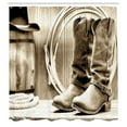 thumbnail image 2 of Ambesonne Black White Shower Curtain, Wild Vintage Rodeo, 69"Wx70"L, Sepia and Beige, 2 of 4