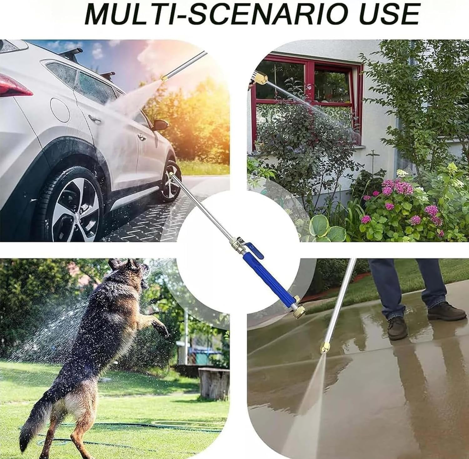 Hydro Nozzle 3000 Psi, Hydronozzle Power Nozzle High-Pressure, 2-in-1 Portable Power Washing Nozzles, With Connect Hose Fittings for Fence Cleaning Garden Watering