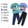 thumbnail image 5 of Pro Athlete Boys Sweatsuit Set Short Sleeve Crewneck Graphic Tees & Tricot Jogger Sweatpants 4 Piece, 5 of 7