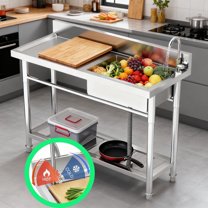 Commercial Utility Sink,Stainless Steel Freestanding Single Bowl Utility Sink for Garage, Laundry Room, Kitchen, and Restaurant Use, Commercial Grade, Durable and Easy to Clean