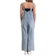 thumbnail image 3 of INSPIRAR CHIC Mono de mezclilla casual para mujer con tirantes ajustables, pantalones de pierna ancha, overoles L azul claro, 3 of 6