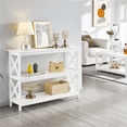 thumbnail image 2 of Yaheetech 3-Tier Console Table with X-shape Structures, White, 2 of 8