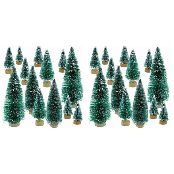 68 Piezas Mini áRbol de Navidad Nieve Helada Pequeño áRbol de Pino DIY Decoración de Escritorio Adornos Navideños Decoraciones áRboles