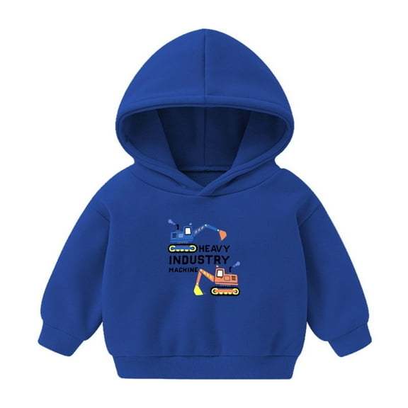 Odeerbi Toddler Boys Girls Fleece Hoodies Printed Pullover Hooded Sweatshirts Fashion Casual Long Sleeve Printing Hooded Sweatshirt Tops Blue