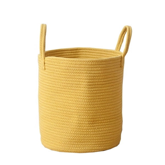 KEINXS Dirty laundry basket home storage basket blanket basket cotton rope woven storage basket with strong handle nursery laundry basket children's toy basket