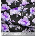 thumbnail image 2 of Soimoi Georgette Viscose Fabric Flower & Leaves Watercolor Decor Fabric Printed Yard 42 Inch Wide, 2 of 3