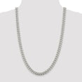 thumbnail image 5 of Auriga Fine Jewelry 925 Sterling Silver 8.5 mm Domed w/ Side Diamond-cut Curb Chain Necklace for Men's 26", 5 of 6
