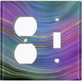 thumbnail image 4 of Metal Light Switch Plate Cover Image of Marble Purple Teal Swirl Galaxy MAR081, 4 of 13