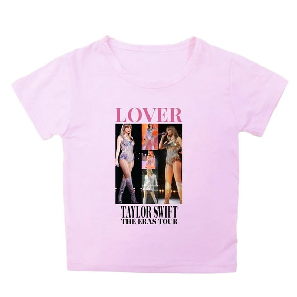 Icvfdpl Taylor Swift Tshirt Girls,Soft Short Sleeve Crew Neck T Shirts 5 Color Printed For Music Concert 6-7 Years,Fashion Girls Tshirts