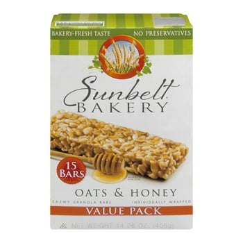 Sunbelt Bakery Chewy Granola Bars, Oats & Honey, 15 Ct