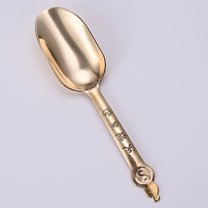 Tea Shovel Glossy Anti-scalding Copper Scooping Sugar Coffee Scoop