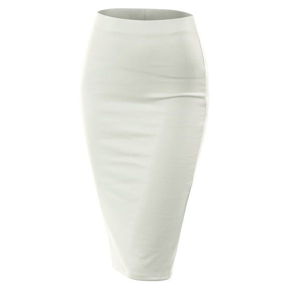Doublju Women's Stretchy Midi Pencil Skirts (Plus Size Available)