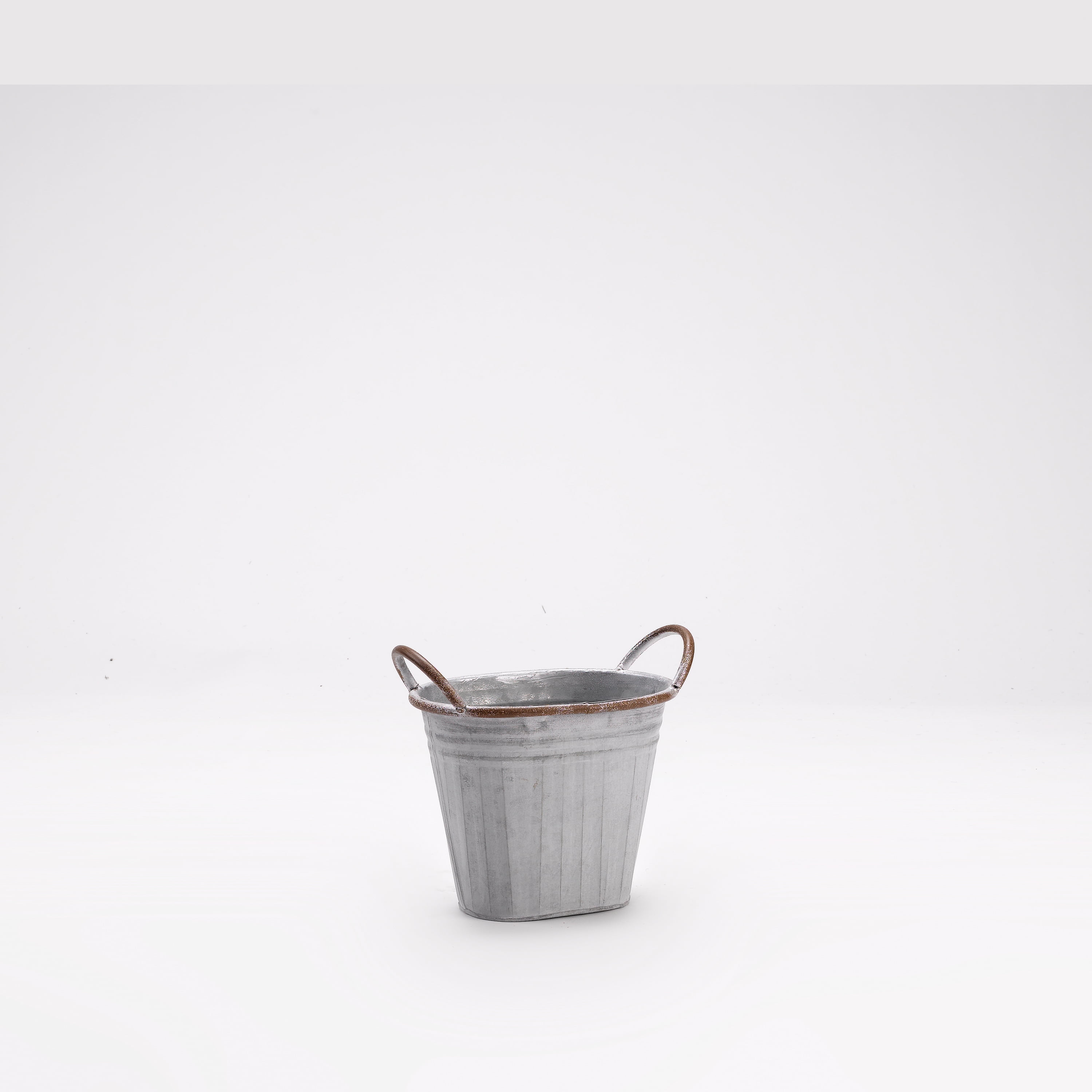 D&W Silks Oval Metal Bucket Small