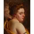 thumbnail image 2 of Gustave Jean Jacquet 20x24 Black Ornate Framed Double Matted Museum Art Print Titled: White Shoulders, 2 of 5
