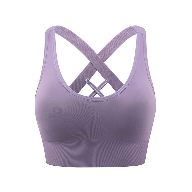 Bras for Women Medium Support Air Permeable Cooling Summer Sport Yoga  Wireless Bra Sports Bras for Women Nursing Bras for Day to Night Everyday  Wear Low to Medium Impact Exercise 1-Purple XXL 