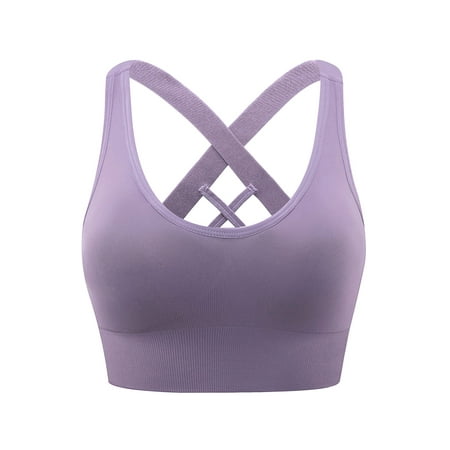 

Women s Strappy Racerback Sports Bra Criss Cross Back Padded Breathable Supportive Workout Fitness Yoga Crop Tops Ladies Clothes