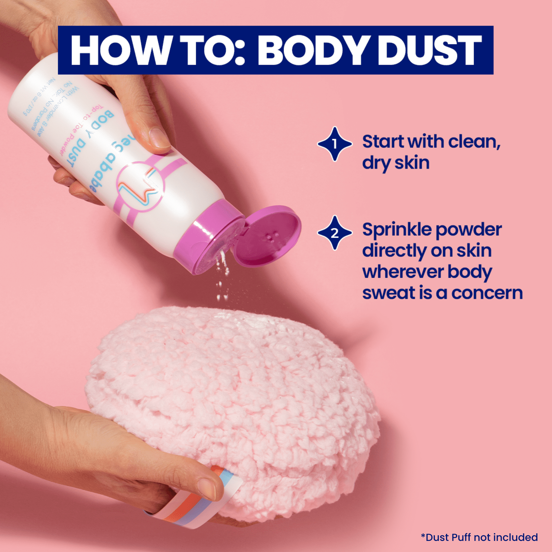 Megababe Body Dust Sweat-Absorbing Powder, Talc-Free, Lavender & Aloe, 6 oz