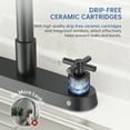 thumbnail image 6 of APPASO 2 Handle Kitchen Faucet with Soap Dispenser, Kitchen Faucet with Pull Down Sprayer, Matte Black Kitchen Faucet, 4 Hole Kitchen Faucets, Stainless Steel Faucet for Kitchen Sink, RV, Bar, 6 of 14