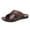 Brown, variant on Mens Leather Slides Men's Cross Sandals Lightweight Open Toe Slipper for Summer Men's Fashion Casual Open Toe Soft Sole Spring And Summer Breathable Trendy Beach Sandals