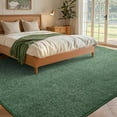 thumbnail image 4 of 6x9 Washable Area Rugs for Bedroom Living Room, Low Pile Thin Rug Solid Color, Non-Slip Carpet Indoor for Home Decor (Green), 4 of 17