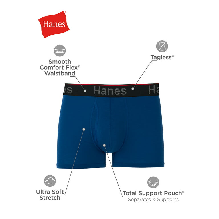 6 PAIRS Two 3 packs New Hanes comfort Flex Fit Trunk style boxers