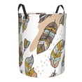 thumbnail image 2 of XMXT Collapsible Laundry Basket, Decorative Feather Graffiti Polyester Waterproof Laundry Hamper, 62L, 2 of 8