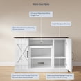 thumbnail image 3 of BELLEZE Industrial 47 Inch Rustic Wood TV Stand & Media Entertainment Center Console Table for TVs up to 50 Inch with Open Storage Shelves & Cabinets - Veropeso (White), 3 of 7