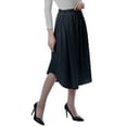 thumbnail image 5 of Moomaya Women Gathered Skirt w/ Pockets Elastic Waist Solid Flowy Summer Skirts, 5 of 6