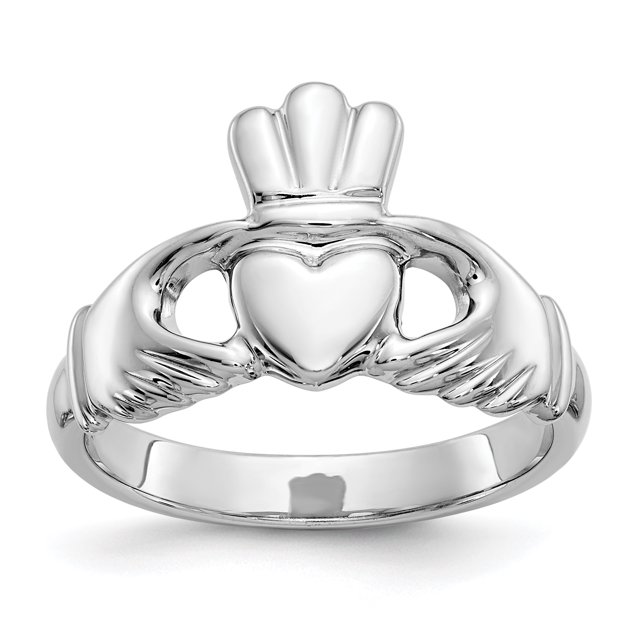 10k White Gold Claddagh Ring Celtic