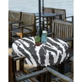 thumbnail image 2 of Outdoor Tablecloth Animal Skin Round Patio Tablecloths 60 Inch, Waterproof Outside Table Cloths with Umbrella Hole and Zipper, Black White Stripes Summer Table Cover for Outdoor Tables Garden, 2 of 6