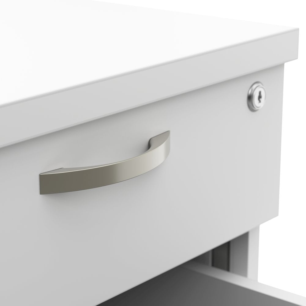 Easy Office 3 Drawer Mobile File Cabinet in Pure White - Engineered Wood