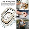 thumbnail image 3 of 2 Pack Waterproof Case for Apple Watch Series 6 5 4 SE 2nd Generation Screen Protector 44mm, Tempered Glass Hard PC Shockproof Cover Back Bumper for iWatch, 3 of 13