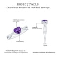 thumbnail image 6 of Rosec Jewels Heart Shape Amethyst Solitaire Crossover Ring with Diamond (6 mm), 14K White Gold, US 10.50, 6 of 9