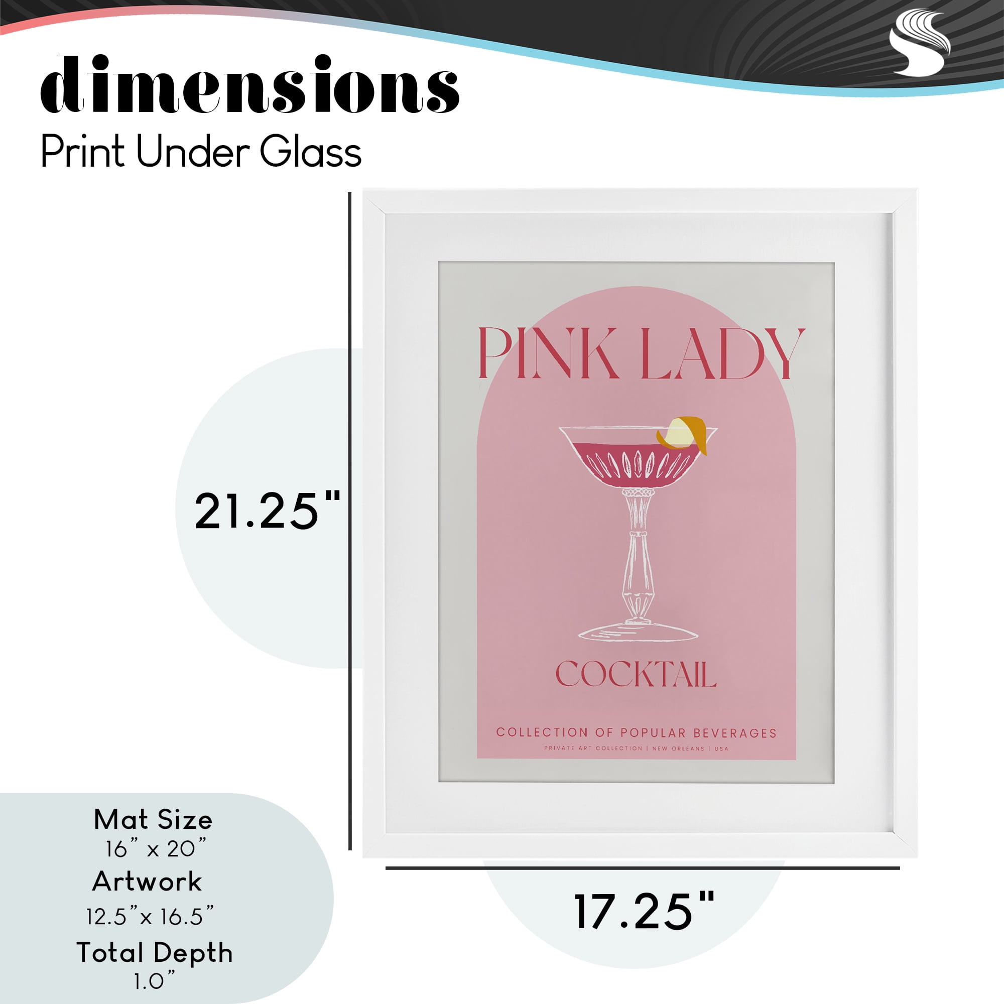 Stylish Retro Pink Lady White Framed Print Under Glass, design by Lil' Rue