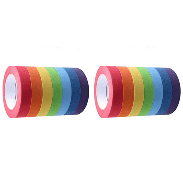 TRUEIN 8 Rolls Colored Masking Tape Set - 18mm X 12m Rainbow Pastel Washi Tape, Low Tack, Writable For Crafts & Labeling