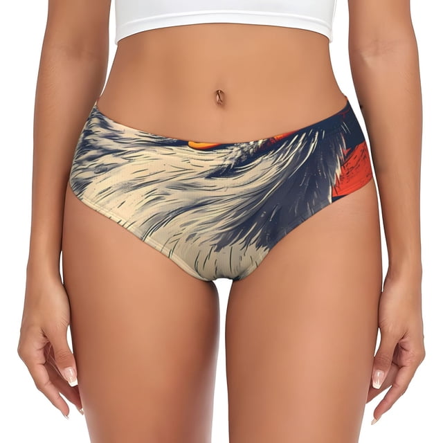Balery American Bald Eagle A Ropa Interior de Algodón para Mujer con Dibujo – Braguitas Cómodas y Elásticas, Estilo Clásico-Medium