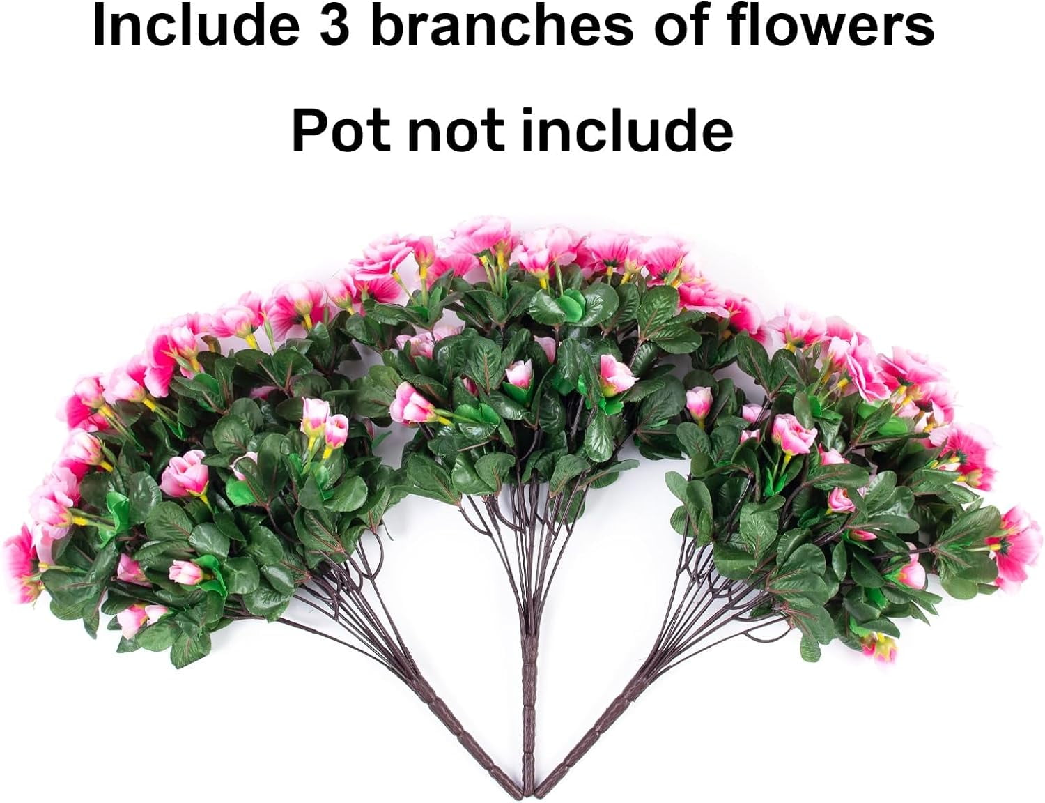 Artificial Fake Outdoor Flowers Plants for Spring Home Decoration, Faux Silk Red Camellia UV Resistant Realistic Look Real for Planter Outside Front Door Porch Patio Balcony, 3 Bundles