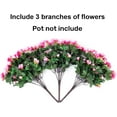 thumbnail image 4 of Artificial Fake Outdoor Flowers Plants for Spring Home Decoration, Faux Silk Red Camellia UV Resistant Realistic Look Real for Planter Outside Front Door Porch Patio Balcony, 3 Bundles, 4 of 5