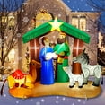 thumbnail image 2 of Hazms 7Ft Christmas Inflatable Decoration Nativity Sets for Christmas Outdoor Jesus Nativity Scene Christmas Inflatables Built-in LED Lights Blow Up Inflatable, Yard, Lawn, Garden Decor, 2 of 10