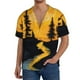 thumbnail image 1 of Fotbe Sunset River Pine Trees Camisa Estampada de Manga Corta para Hombre, Casual de Verano, Estilo Playero, Sin Arrugas-4X-Large, 1 of 5