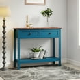 thumbnail image 4 of LiviNest Farmhouse Console Table for Entryway: 3-Zone Storage with 2 Drawers & Shelf - 30-Minute Tool-Free Assembly for Living Room & Hallway - Pagoda Blue Rustic Side Table, 4 of 6