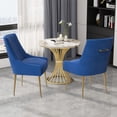 thumbnail image 2 of Home Beyond Velvet Upholstered Wing Back Parsons Chair with Golden Plated Legs, Accent Chairs with Contemporary Design for Living Room, Comfortable Armless Padded Chairs, Set of 2, VC-21B, Blue, 2 of 7