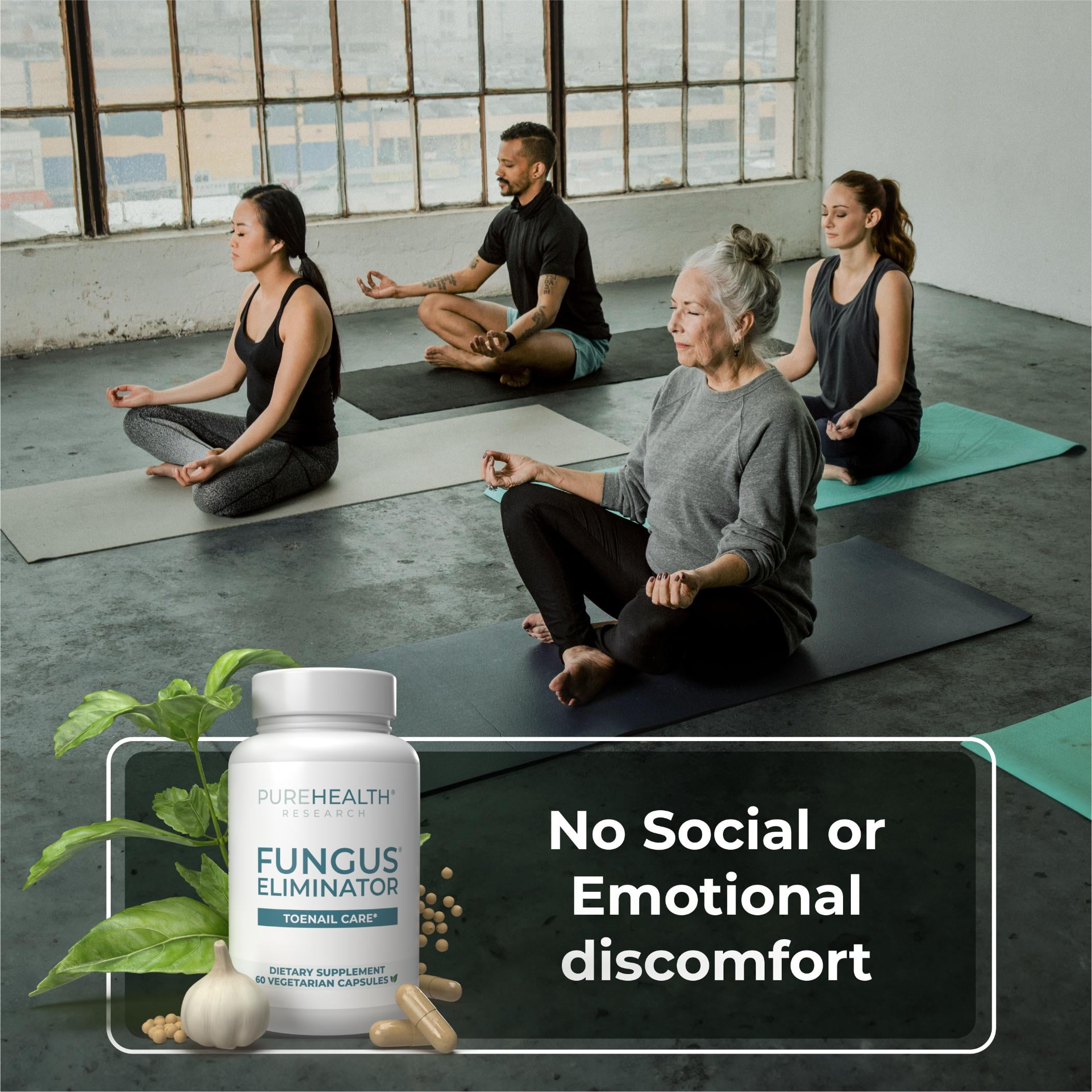 Fungus Eliminator, Toe Nail Fungus Supplement with Wormwood & Caprylic Acid by PureHealth Research