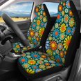 thumbnail image 3 of Xoenoiee Car Seat Covers for Front and Rear 4 PCS Set Vehicle Bucket Seat Cover Hippie Flowers Print Auto Seat Cover Split Rear Bench Seat Protector Universal Fit, 3 of 7